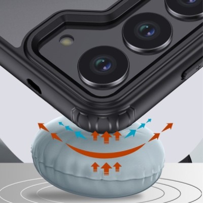 Samsung Galaxy S24+ (SM-S926) Armor skaidrus juodos spalvos apvadais kieto silikono (TPU) dėklas | Priedai.lt