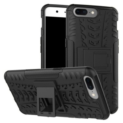 Sustiprintos apsaugos „Kickstand“ OnePlus 5 juodas kieto silikono (TPU) ir plastiko dėklas | Priedai.lt