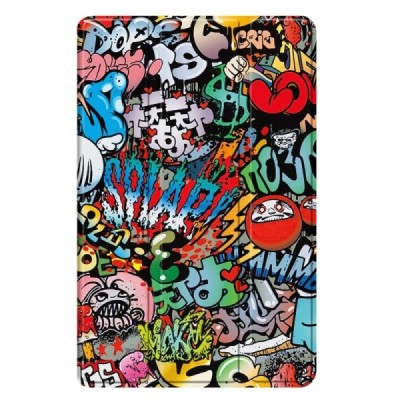 Samsung Galaxy Tab A11+ / A9+ atverčiamas „Street Art“ spalvotas dėklas - knygutė | Priedai.lt