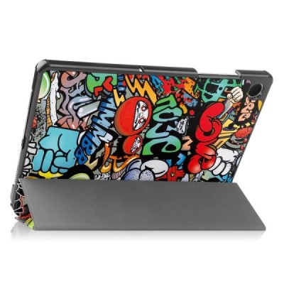 Samsung Galaxy Tab A11+ / A9+ atverčiamas „Street Art“ spalvotas dėklas - knygutė | Priedai.lt