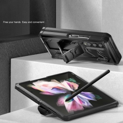 „Rugged“ Charcoal Fibre dėklas Samsung Galaxy Z Fold3 5G (F926B) juodas | Priedai.lt