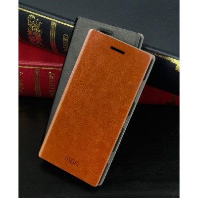 „Mofi“ Rui serijos Nokia Lumia 830 rudas odinis atverčiamas dėklas / Priedai.lt