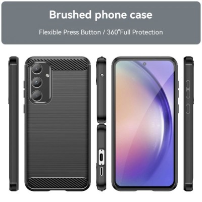 Samsung Galaxy A55 5G (SM-A556) "Carbon" kõva silikoon (TPU) tagakaane must - ümbris | Priedai.lt