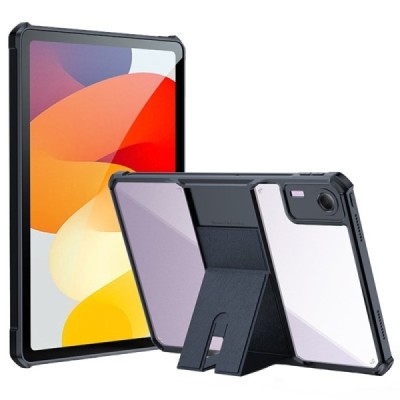 Xiaomi Redmi Pad SE 11" „XUNDD“ läbipaistev musta äärisega kõva silikoonist TPU akrüülümbris - tagakülg | Priedai.lt