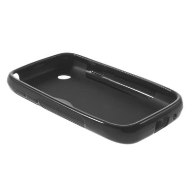 LG L40 D160 juodas kieto silikono TPU dėklas - nugarėlė / Priedai.lt