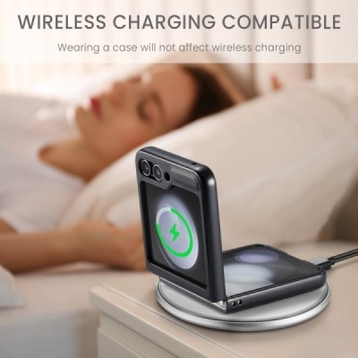 Samsung Galaxy Flip7 FE / Flip6 „CaseMe“ Leather plastikust must korpus - taga | Priedai.lt