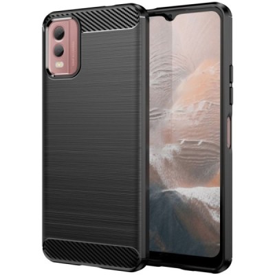 Nokia C32 "Carbon" kõva silikoon (TPU) tagakaane must - ümbris | Priedai.lt