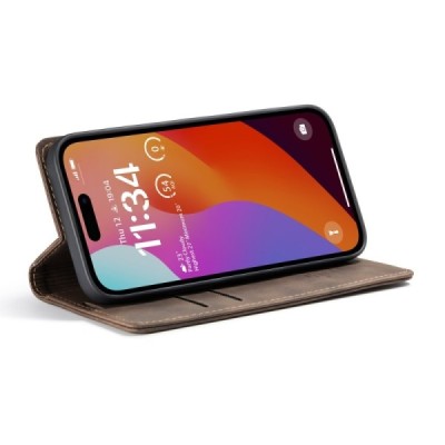 Apple iPhone 16 Pro CaseMe Retro tahke nahk kaaned - pruun | Priedai.lt