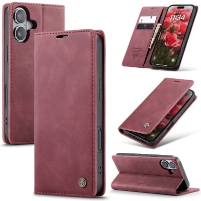 Apple iPhone 16 Plus CaseMe Retro tahke nahk kaaned - burgundia | Priedai.lt