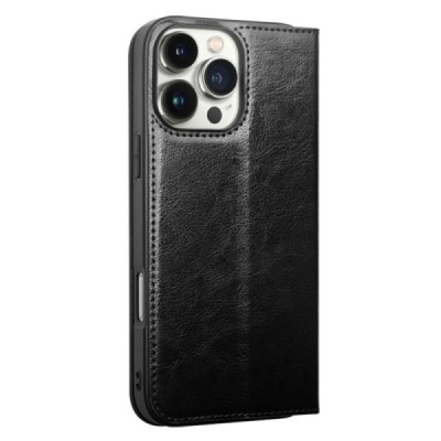 Apple iPhone 16 Pro "QIALINO" klapitav must nahast kaaned | Priedai.lt