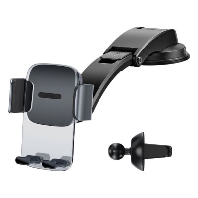 „Baseus“ Easy Control Clamp Set juodas automobilinis laikiklis (į groteles / ant panelės) | Priedai.lt