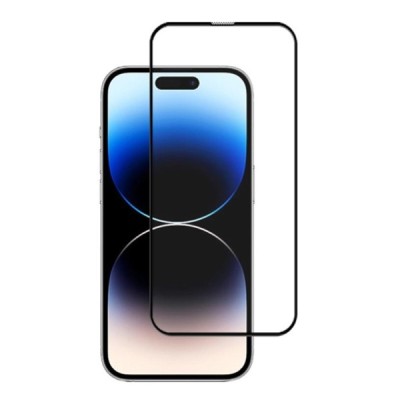 Apple iPhone 15 Pro Max „Mocolo“ 2.5D 9H Tempered Glass sustiprintos apsaugos juodas pilnai dengiantis apsauginis ekrano stiklas
