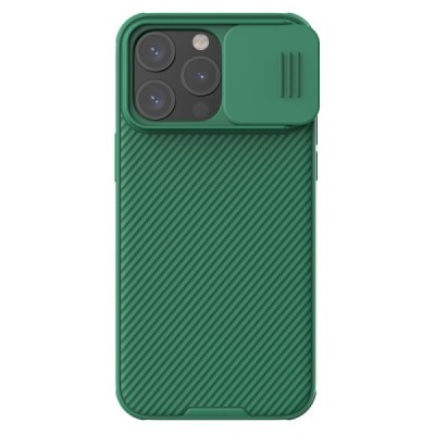 Apple iPhone 15 Pro Max „Nillkin“ CamShield Pro Magnetic žalias dėklas, nugarėlė su kameros apsauga | Priedai.lt