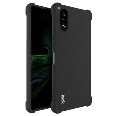 Sony Xperia 5 V Imak sustiprintos apsaugos kieto silikono TPU juodas dėklas - nugarėlė | Priedai.lt