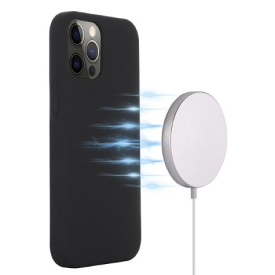 Apple iPhone 12 ir Apple iPhone 12 Pro Shell MagSafe kieto silikono TPU juodas dėklas - nugarėlė | Priedai.lt