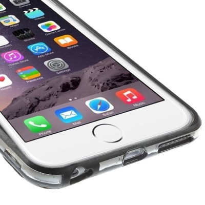 Apple iPhone 6 Plus (6s Plus) skaidrus permatomas rėmelis (kraštų apvadas, bamperis) - juodas / Priedai.lt