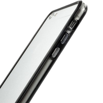 Apple iPhone 6 Plus (6s Plus) skaidrus permatomas rėmelis (kraštų apvadas, bamperis) - juodas / Priedai.lt