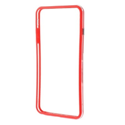 Apple iPhone 6 Plus (6s Plus) skaidrus permatomas rėmelis (kraštų apvadas, bamperis) - raudonas / Priedai.lt
