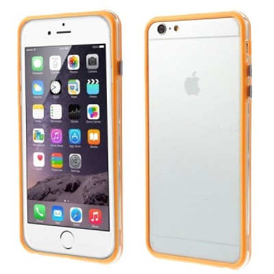Apple iPhone 6 Plus (6s Plus) skaidrus permatomas rėmelis (kraštų apvadas, bamperis) - oranžinis / Priedai.lt