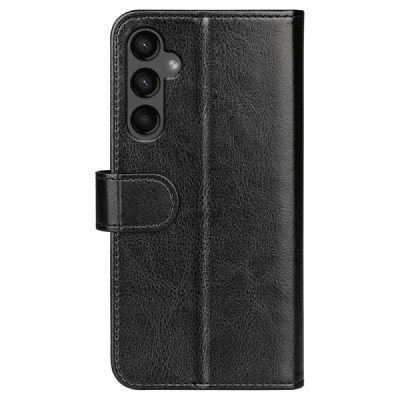 Samsung Galaxy A15 5G (SM-A156B) atverčiamas juodas odinis dėklas - piniginė | Priedai.lt