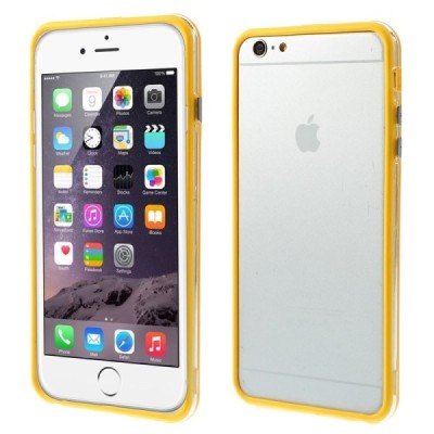 Apple iPhone 6 Plus (6s Plus) skaidrus permatomas rėmelis (kraštų apvadas, bamperis) - geltonas / Priedai.lt
