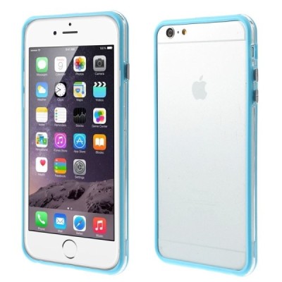 Apple iPhone 6 Plus (6s Plus) skaidrus permatomas rėmelis (kraštų apvadas, bamperis) - šviesiai mėlynas / Priedai.lt