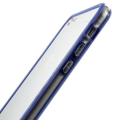 Apple iPhone 6 Plus (6s Plus) skaidrus permatomas rėmelis (kraštų apvadas, bamperis) - tamsiai mėlynas / Priedai.lt