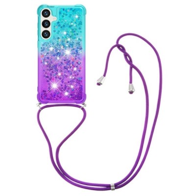 Samsung Galaxy S24 (SM-S921) „Strap“ Shine kieto silikono TPU mėlynas violetinis dėklas - nugarėlė | Priedai.lt
