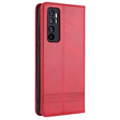 „AZNS“ Retro atverčiamas raudonas odinis Xiaomi Mi Note 10 Lite dėklas - knygutė | Priedai.lt