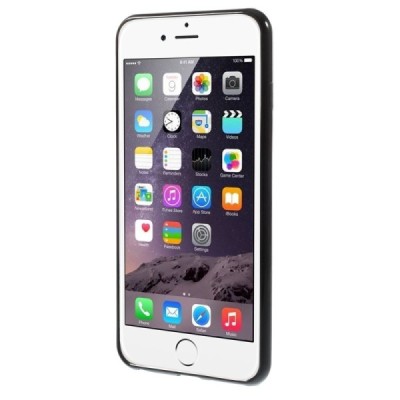 Apple iPhone 6 Plus (6s Plus) skaidrus matinis plastikinis dėklas su juodu TPU rėmeliu / Priedai.lt