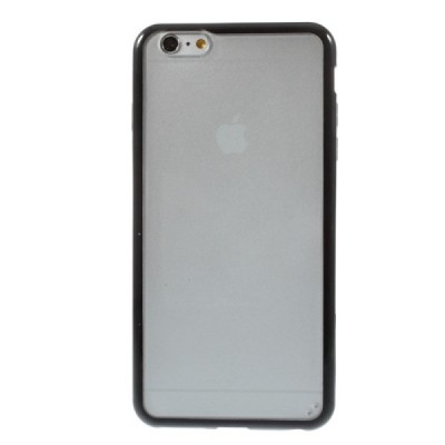Apple iPhone 6 Plus (6s Plus) skaidrus matinis plastikinis dėklas su juodu TPU rėmeliu / Priedai.lt