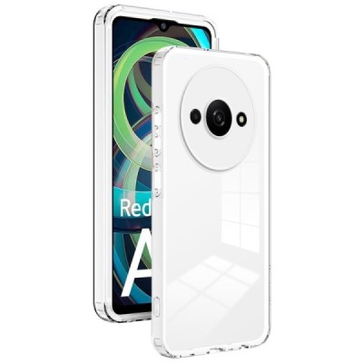 Xiaomi Redmi A3 (Poco C61) „Candy“ skaidrus baltas kieto silikono (TPU) dėklas | Priedai.lt