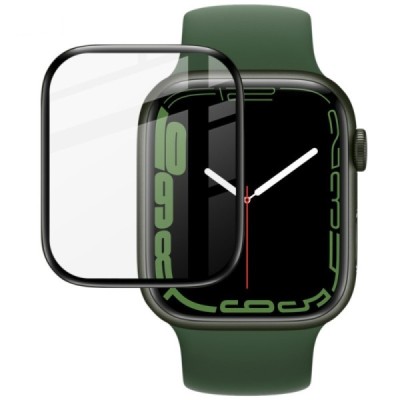 Apple Watch 9, 8, 7 41 mm „Imak“ 9H Tempered Glass sustiprintos apsaugos juodas apsauginis ekrano stiklas 0,3 mm | Priedai.lt
