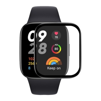 Xiaomi Redmi Watch 3 Lite (Watch 3 Active) „Enkay“ 9H Tempered Glass sustiprintos apsaugos juodas apsauginis ekrano stiklas 0,2