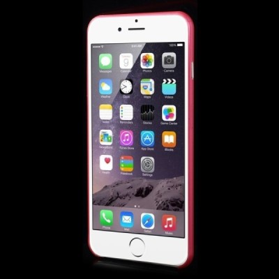 Ploniausias pasaulyje plastikinis skaidrus Apple iPhone 6 (6s) raudonas dėklas - nugarėlė / Priedai.lt