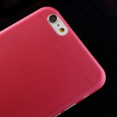 Ploniausias pasaulyje plastikinis skaidrus Apple iPhone 6 (6s) raudonas dėklas - nugarėlė / Priedai.lt