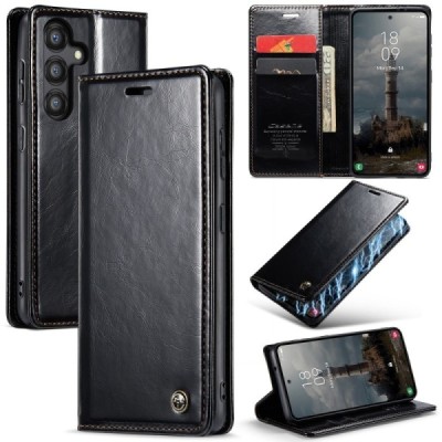 Samsung Galaxy A55 5G (SM-A556) CaseMe Leather tahke nahk kaaned - must | Priedai.lt