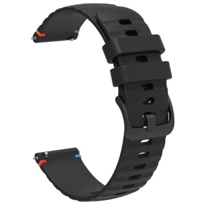 Wave nutikell (Samsung Galaxy Watch3, Gear, Watch GT) kõvast silikoonist (TPU) must käevõru | Priedai.lt