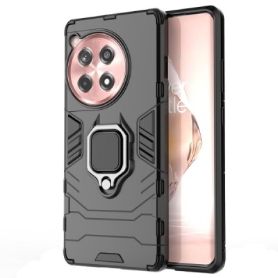 Sustiprintos apsaugos „Kickstand“ OnePlus 12R (Ace 3) juodas kieto silikono (TPU) ir plastiko dėklas | Priedai.lt