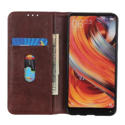 OnePlus 12R (Ace 3) pruun nahast klappkohver - magnetiga vihik | Priedai.lt