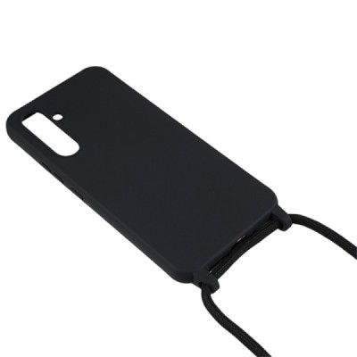 Samsung Galaxy A55 5G (SM-A556) Strap kõvast silikoonist TPU must ümbris - taga | Priedai.lt