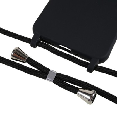 Samsung Galaxy A55 5G (SM-A556) Strap kõvast silikoonist TPU must ümbris - taga | Priedai.lt