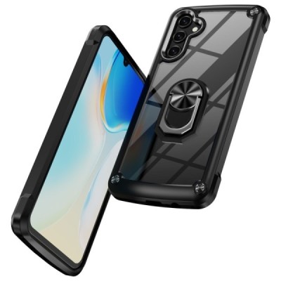 Samsung Galaxy A55 5G (SM-A556) „Fashion“ Kickstand kõva silikoonist TPU läbipaistev ümbris - taga | Priedai.lt