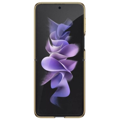 Samsung Galaxy Z Flip3 (F711) GKK Marble plastikust must kuldne korpus - taga | Priedai.lt