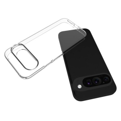 Google Pixel 9 (9 Pro) kõva silikoon (TPU) tagakaane läbipaistev - ümbris | Priedai.lt