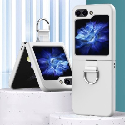 Samsung Galaxy Flip7 FE / Flip6 „Ring“ plastikust valge korpus - taga | Priedai.lt