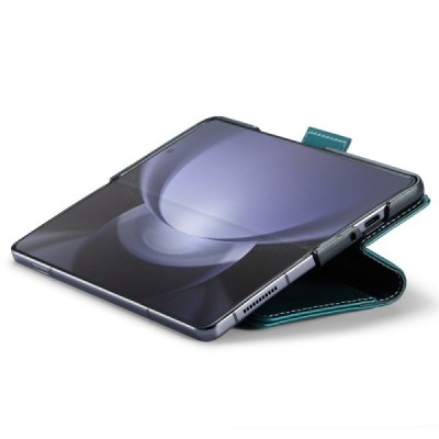 Samsung Galaxy Fold6 5G (SM-F956B) „CaseMe“ Leather soliidne klapp roheline nahast ümbris - brošüür | Priedai.lt