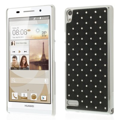 Huawei Ascend P6 elegantiškas juodas dėklas su blizgučiais / Priedai.lt