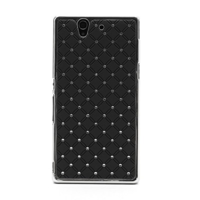 Sony Xperia Z elegantiškas juodas dėklas su blizgučiais / Priedai.lt