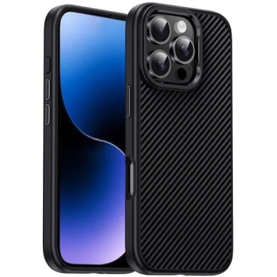 Apple iPhone 16 Pro Max "IPAKY" Carbon silikoonist TPU must ümbris | Priedai.lt